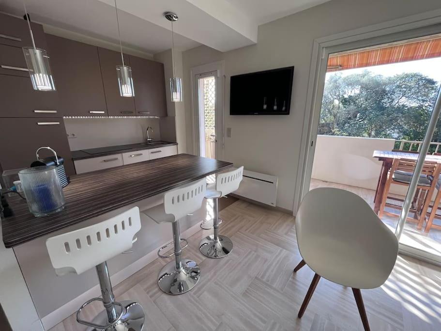 Appartement Avec Terrasse, Vue Jardin Et Piscine 앙티브 외부 사진